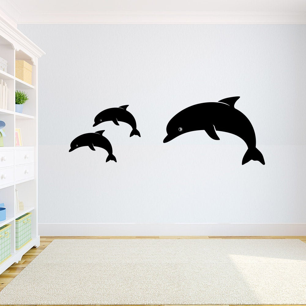 Dolphin's Wall Decal Dolphin Themed Wall Decal Dolphin Etsy UK