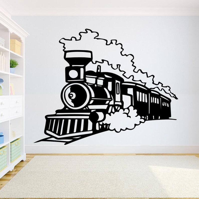 Train Wall Decal Train Wall Sticker Train Silhouette Decal Etsy