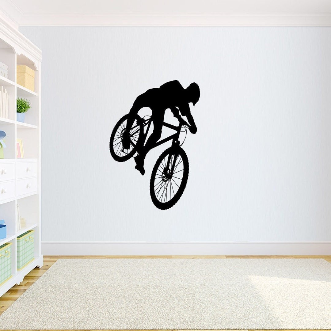 Mountain Bike Wall Art Decal Mountain Bike Decal Extreme Sport Mountain