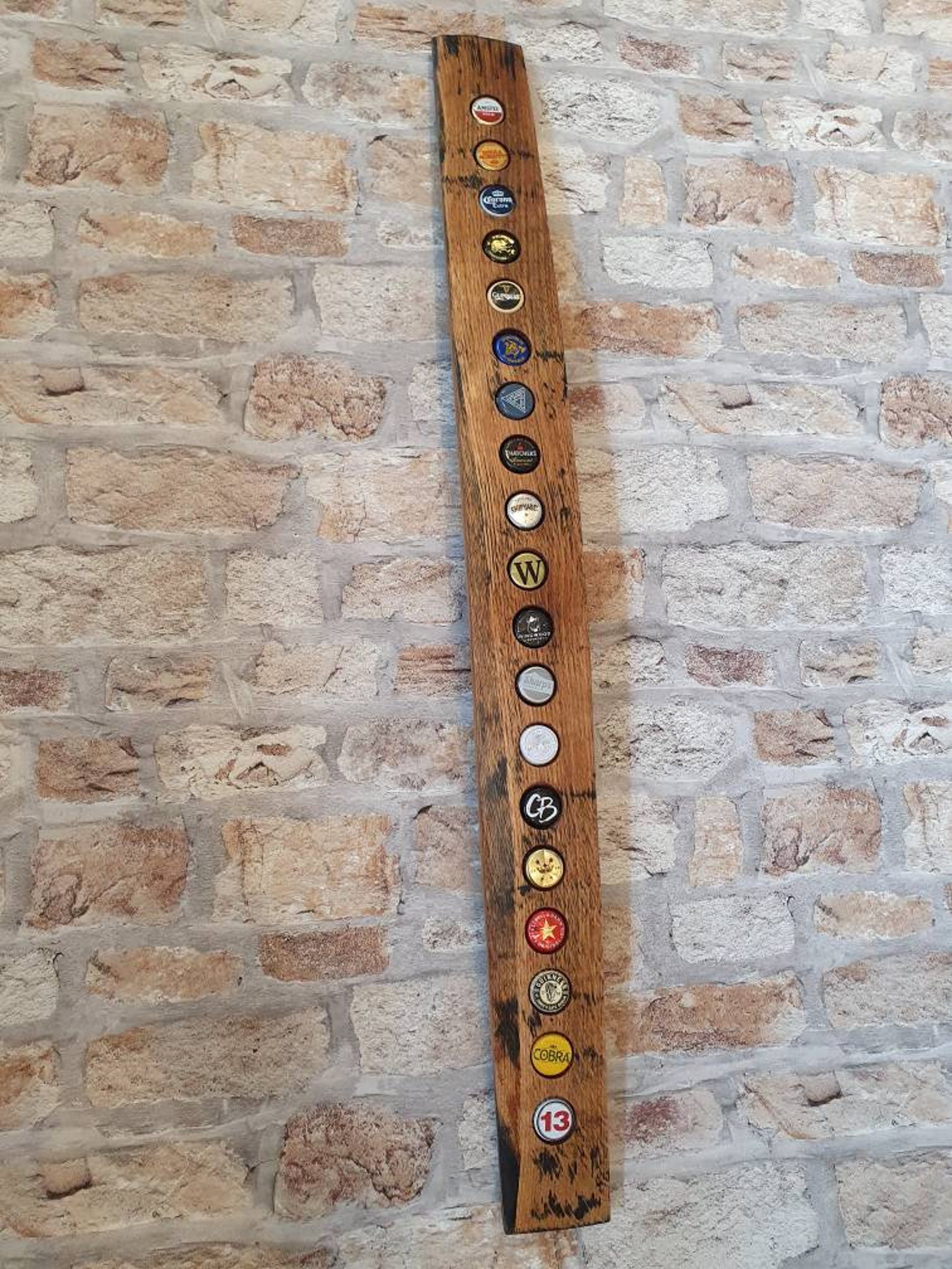 Beer Cap Bottle Cap Holder Oak Whiskey Barrel Stave/ Man Cave Etsy UK