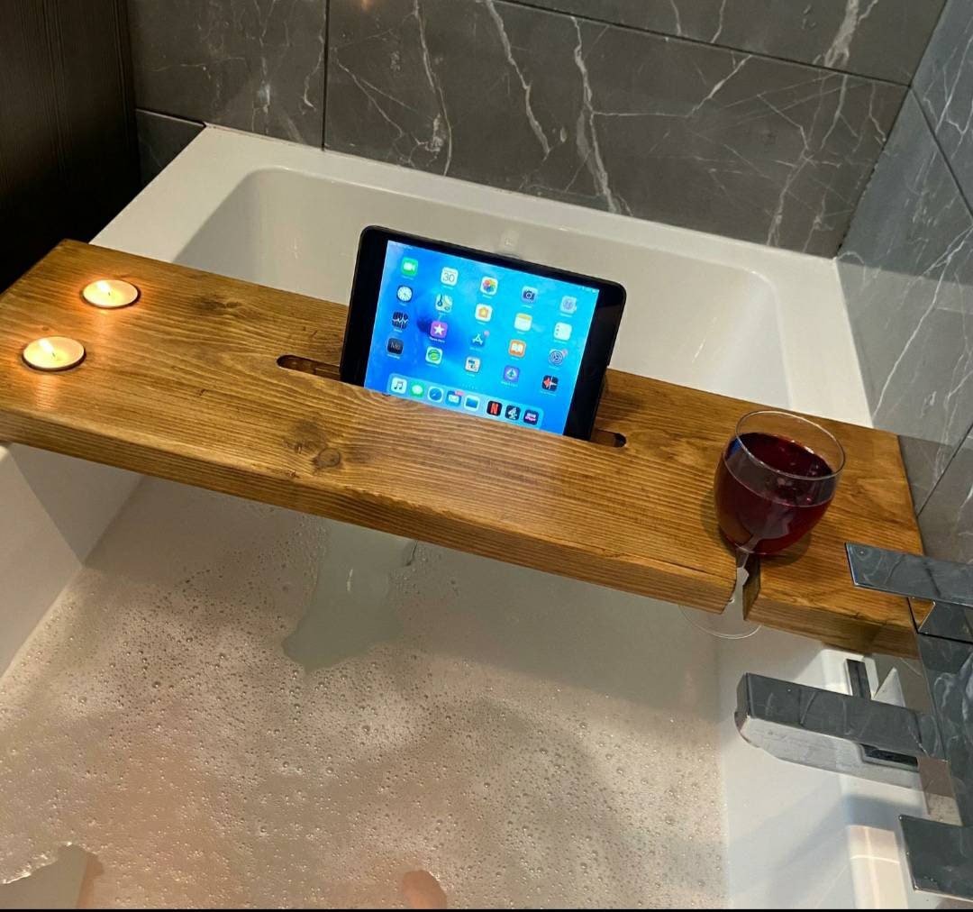Rustic Wooden Bath Board Tray/shelf/caddy/ Reclaimed Tablet Etsy UK