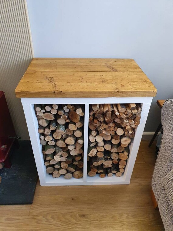 Rustic Log Store / Indoor Log Storage / Rustic Storage Etsy