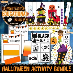 Halloween Printables for Kids - Interactive Educational Halloween Preschool Printable Activities for Home, Daycare, and School