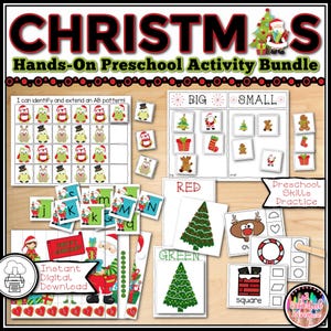 Christmas Activity Bundle: Preschool & Kindergarten Printables (Digital Download)