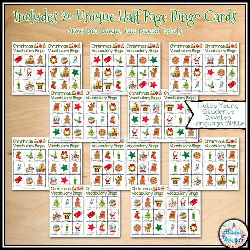 Christmas Preschool Bingo Printable, Kids Party Game, Christmas ...