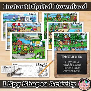I Spy Shapes Activity: Preschool Printable Activity (Digital Download)