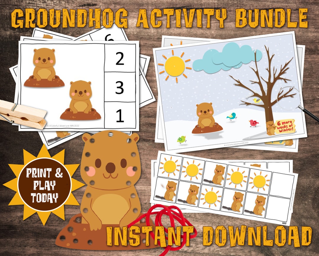 Groundhog Day Printables  Educational Letter and Number