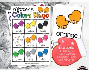 Winter Colors Bingo: Preschool Learning Game (Digital Download)