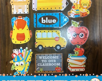 School Days Lacing Cards: Fine Motor Activity (Digital Download)