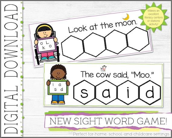Preschool Printable Sight Words Game Dolch Pre-primer Sight - Etsy