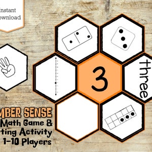 Number Sense 1-10 Game, Kids Printable Game, Preschool Game, Kindergarten Game, Numbers Activities, Learning Centers, Math Centers, DIGITAL