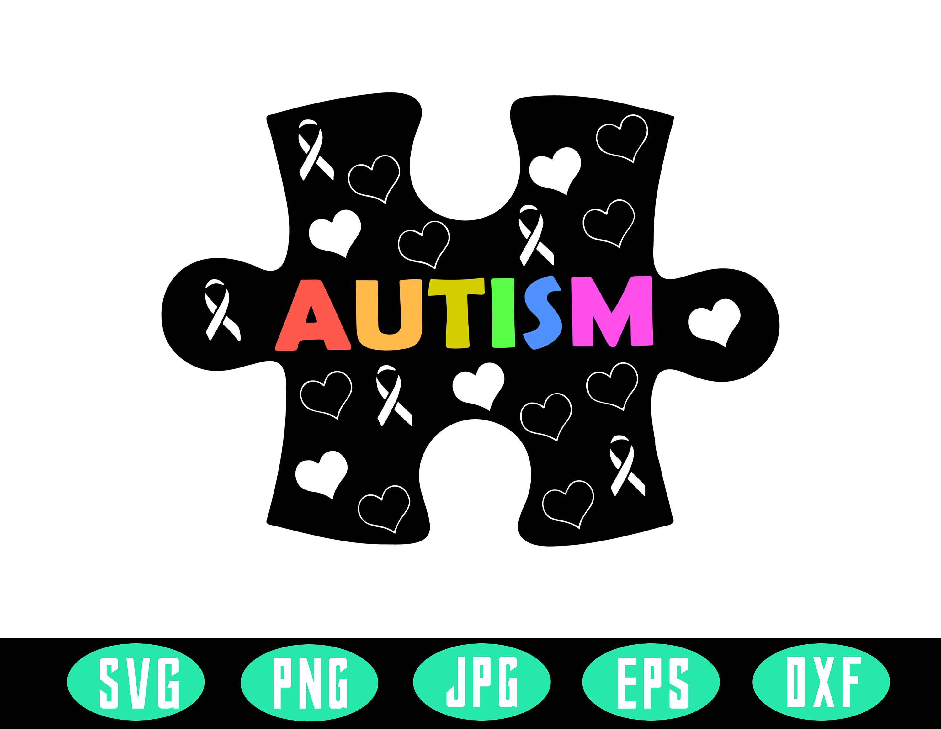 Autism puzzle Svg Puzzle Piece svgAutism heart SvgAutism | Etsy