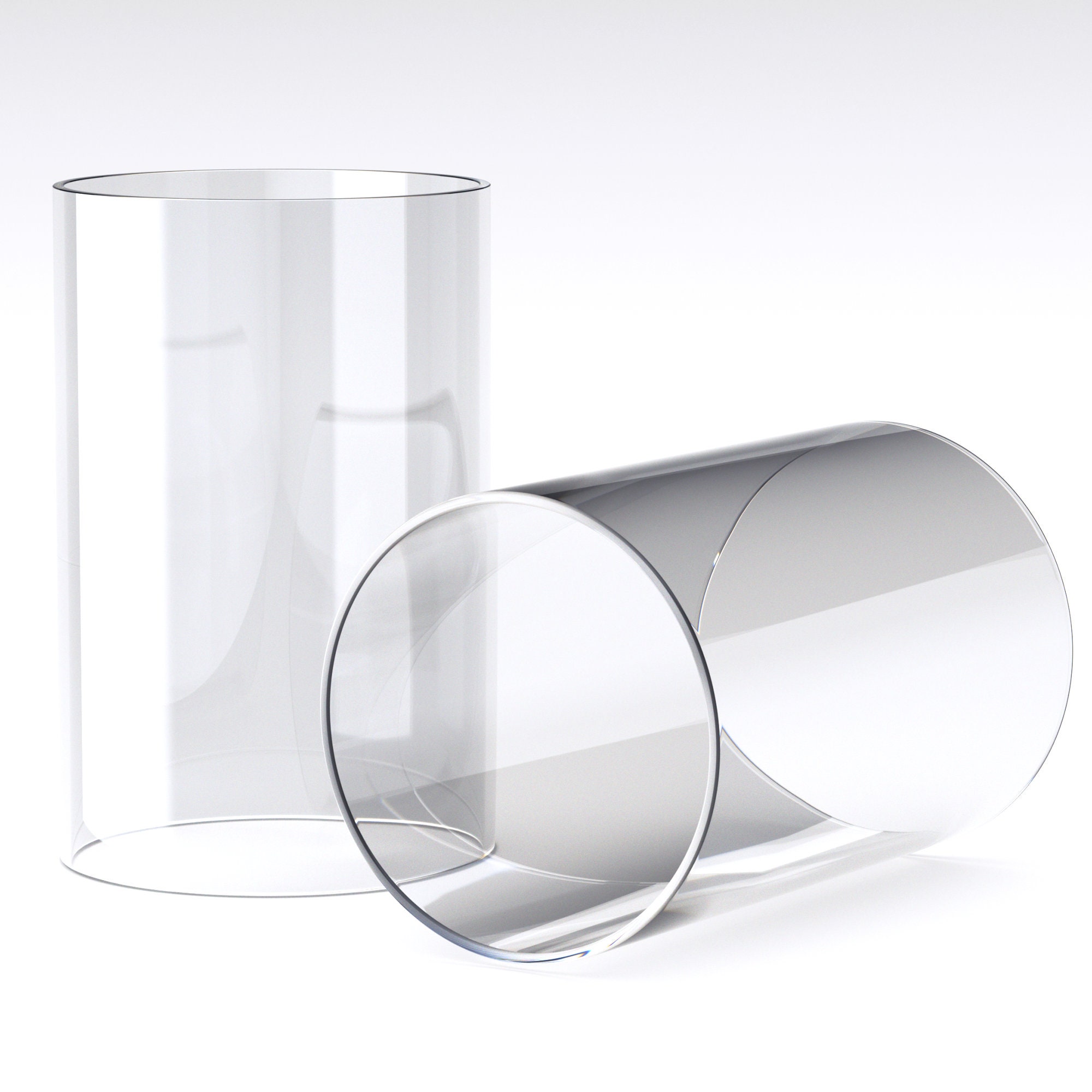 2x Premium Glaszylinder ohne Boden 2 Stück Windlichtglas Ersatzglas