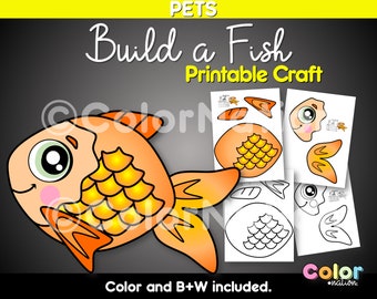 Build a Fish Craft - Pets Activity - Class Pet - Sea Activity - Ocean Animals