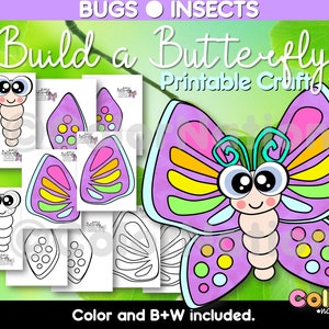 Build a Butterfly Craft - Bugs and Insects Activities - Spring Crafts