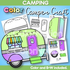 Artisanat de camping-car | Activités à thème pour la journée de camping | Tableau d'affichage d'été