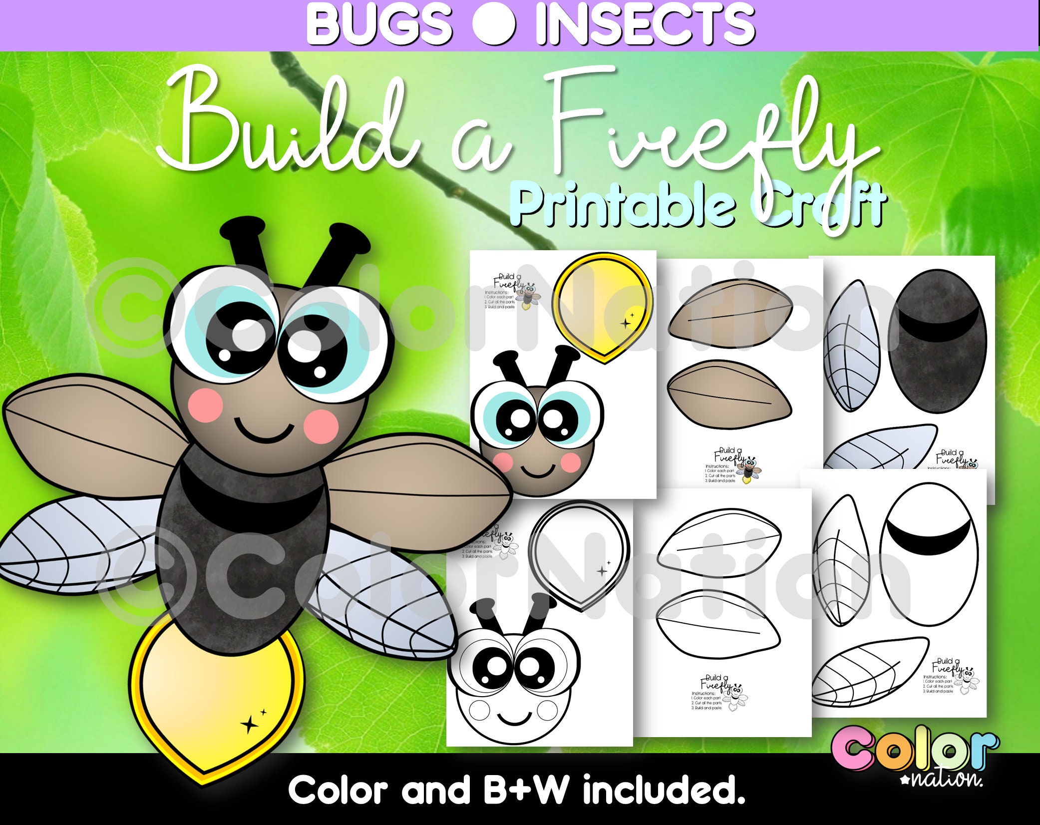 Build a Firefly Craft - Bugs and Insects Activities - Spring Crafts