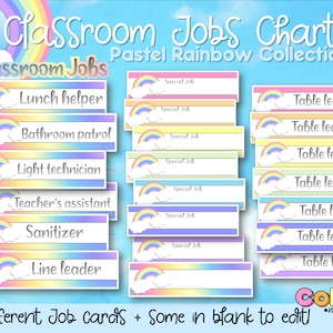 Editable Classroom Jobs Chart, Cards | Classroom Management | Classroom Decor | Back to school