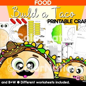 Build a Taco Printable Craft - Food Craft - Cinco de Mayo - Summer