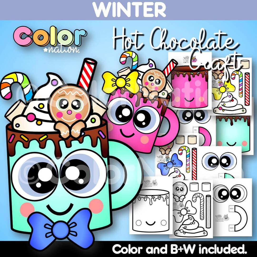 Hot Chocolate Mug Craft Winter Hot Cocoa December Bulletin Board Winter ...