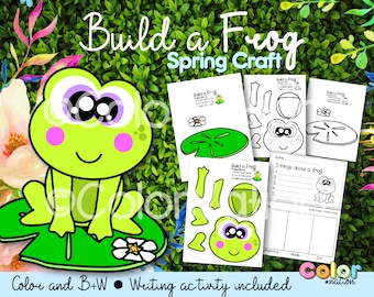 Build a Frog Printable Craft - Spring Coloring Pages - Easter Craft