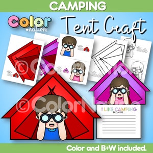 Tente de camping pour enfants | Activités à thème pour la journée de camping | Tableau d'affichage d'été