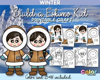 Build a Eskimo Kid Craft - Winter Craft - Arctic Activity - Inuit
