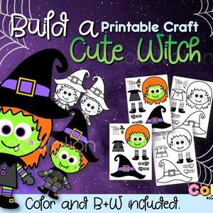 Build a Witch Craft, Halloween Printable Craft for Kids, Halloween ...