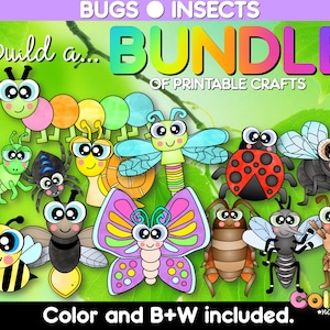 Bugs and Insects Crafts BUNDLE - Spring Crafts - Insects Activities - Bugs Project