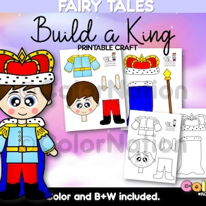 Build a King Craft - Fairy Tale Activities - Storytelling Craft - Kingdom Activity - Prince Craft