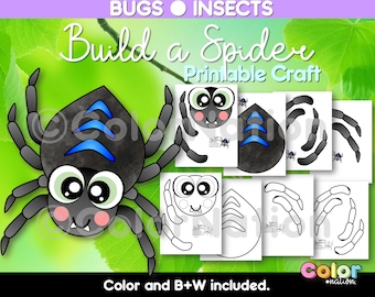 Build a Spider Craft: Bugs and Insects Activity (PDF Pattern)
