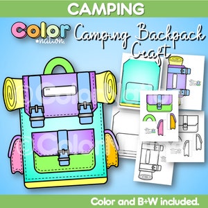 Sac à dos de camping artisanal | Activités à thème pour la journée de camping | Tableau d'affichage d'été