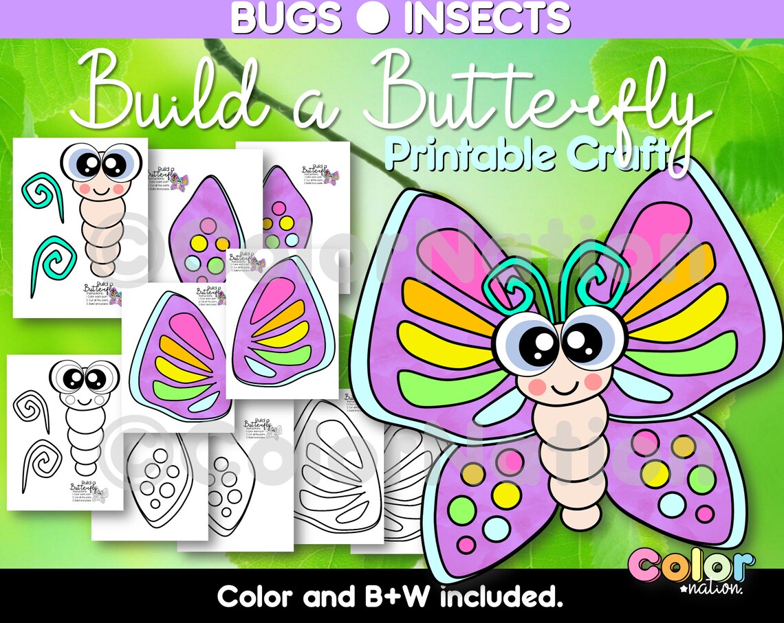 Bugs and Insects Crafts Bundle: Spring Coloring Pages - Etsy