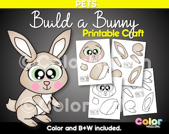 Build a Bunny Craft - Pets Activity - Class Pet - Spring Crafts - Farm Animals - Easter craft