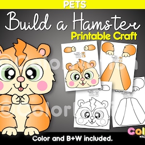 Build a Hamster Craft - Pets Activity - Class Pet - Spring Crafts - Farm Animals