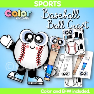 Manualidades deportivas/Artesanía con pelota de béisbol y bate/Actividades del tablón de anuncios con temas deportivos