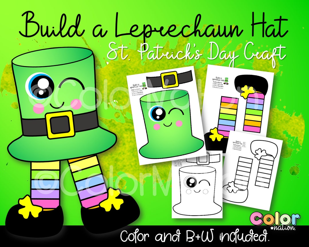 Build a Leprechaun Hat Printable Craft St. Patrick's Day