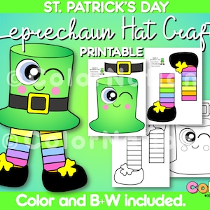 Leprechaun piégé : activités manuelles pour la Saint-Patrick, coloriages imprimables en forme de chapeau de lutin