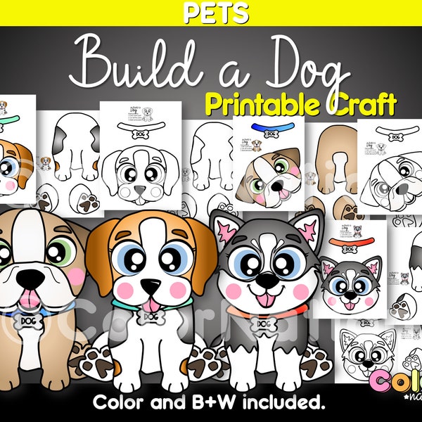Build a Dog Craft - Pets Activity - Class Pet - Domestic Animals - Farm
