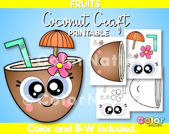 Coconut Craft | Fruits Activities | Food Groups | Summer Activities Tropical Bulletin Board