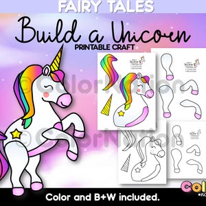 Build a Unicorn Craft - Fairy Tale Activities - Storytelling Craft - Mythical Creatures Craft