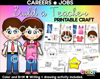 Build a Teacher Craft - Career Day Activities - Community Helpers - Jobs