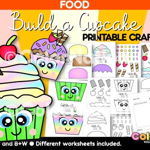 Build a Cupcake Printable Craft - Food Craft - Koch für einen Tag - Sommer Muffin