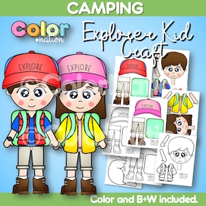 Explorateur artisanal pour enfants | Activités à thème pour la journée de camping | Tableau d'affichage d'été