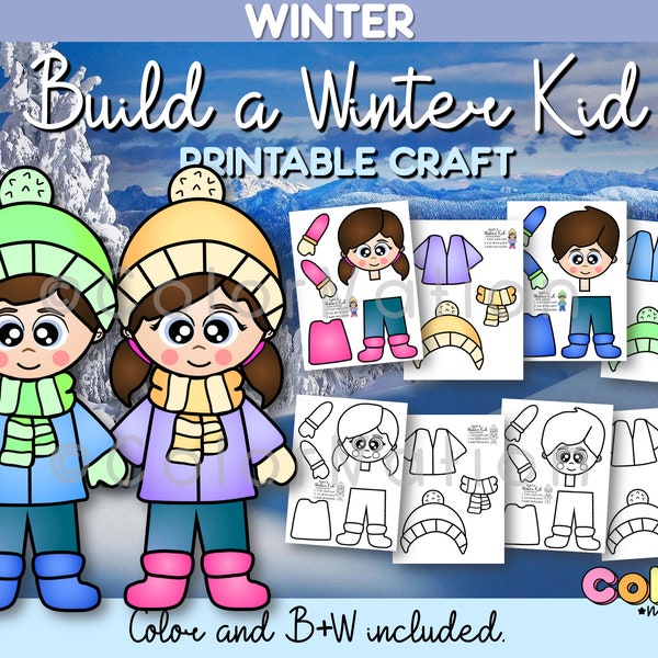 Build a Winter Kid Craft - Winter Clothes Activity - Cold Weather