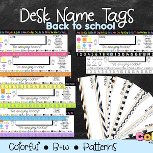 EDITABLE Desk Name Tags  | Student Desk Plate  | Classroom Labels  | Back to school