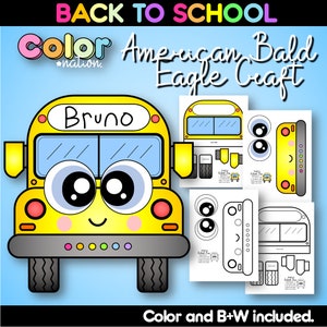 Back To School Name Craft School Bus Kindergarten Bulletin Board Door Decor Printables