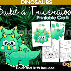 Build a Triceratops Craft Dinosaur Craft Prehistoric Activities