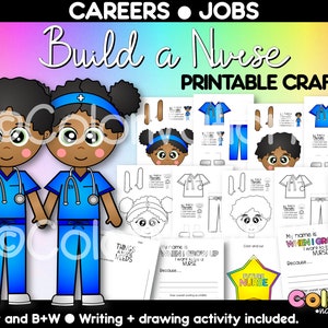 Build a Nurse Printable Craft - Career Day Activities - Community Helpers - Jobs