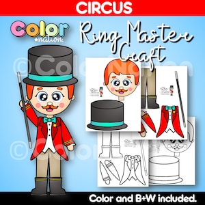 Tablón de anuncios de Ring Master Craft con temática de carnaval de circo Actividades para jardín de infantes